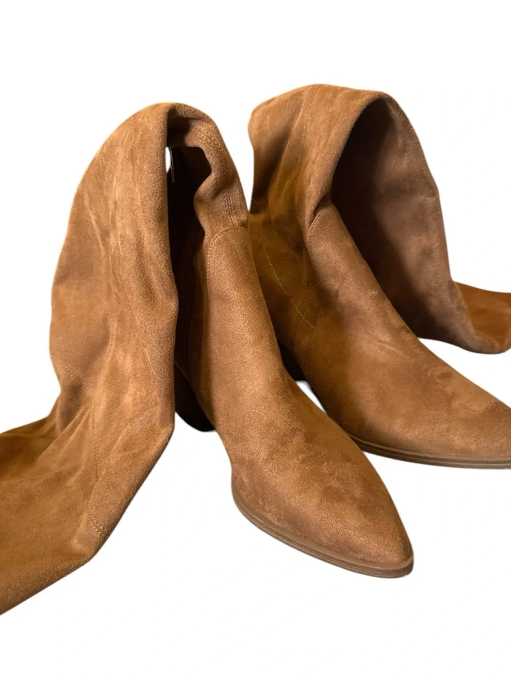 Marc‎ Fisher Tan Suede Over-the-Knee Block Heel Boots